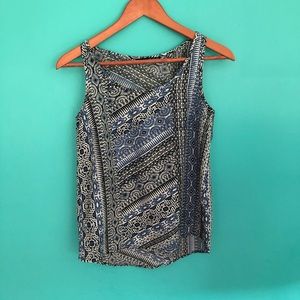 Patterned Blue Blouse/Tank